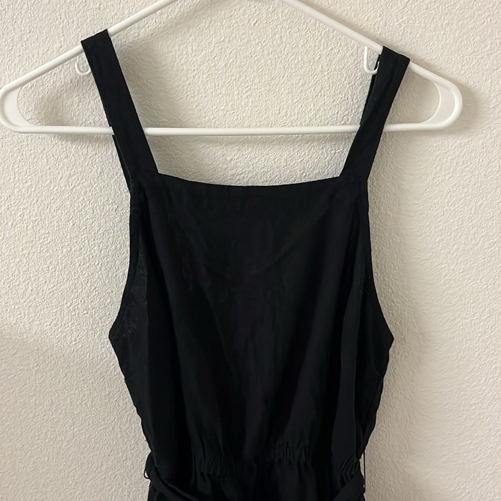 Black apron front wide leg romper size xs - Picture 3 of 5